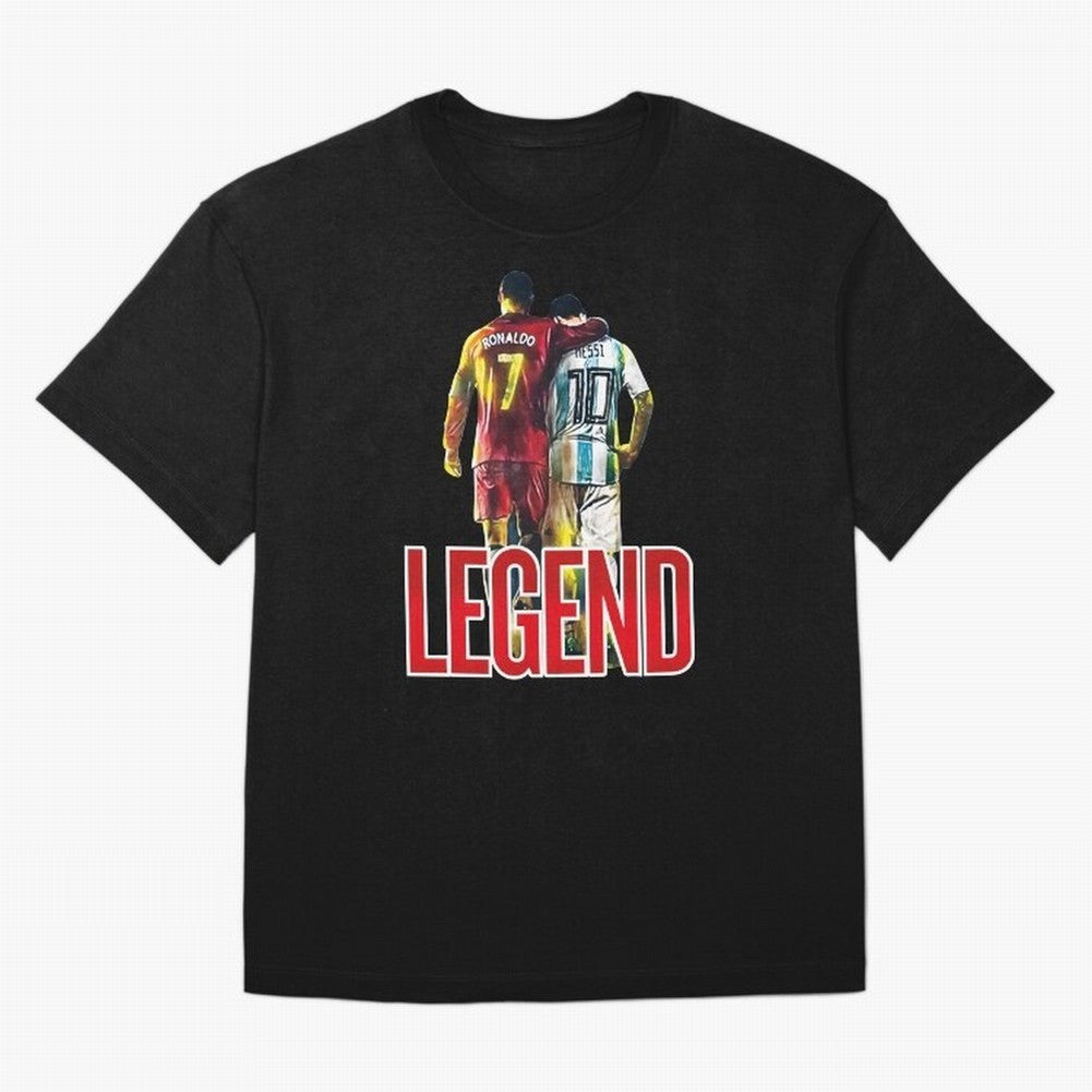LEGEND MESSI & RONALDO POSTER Oversized T-Shirt Feel the Trophy Chase of Global Football Passion for FIFA World Cup 2026 USA Canada Mexico, Capturing Haaland, England, France and Netherlands, Worldwide Fan Energy, Dramatic Goals, Stadium Lights and