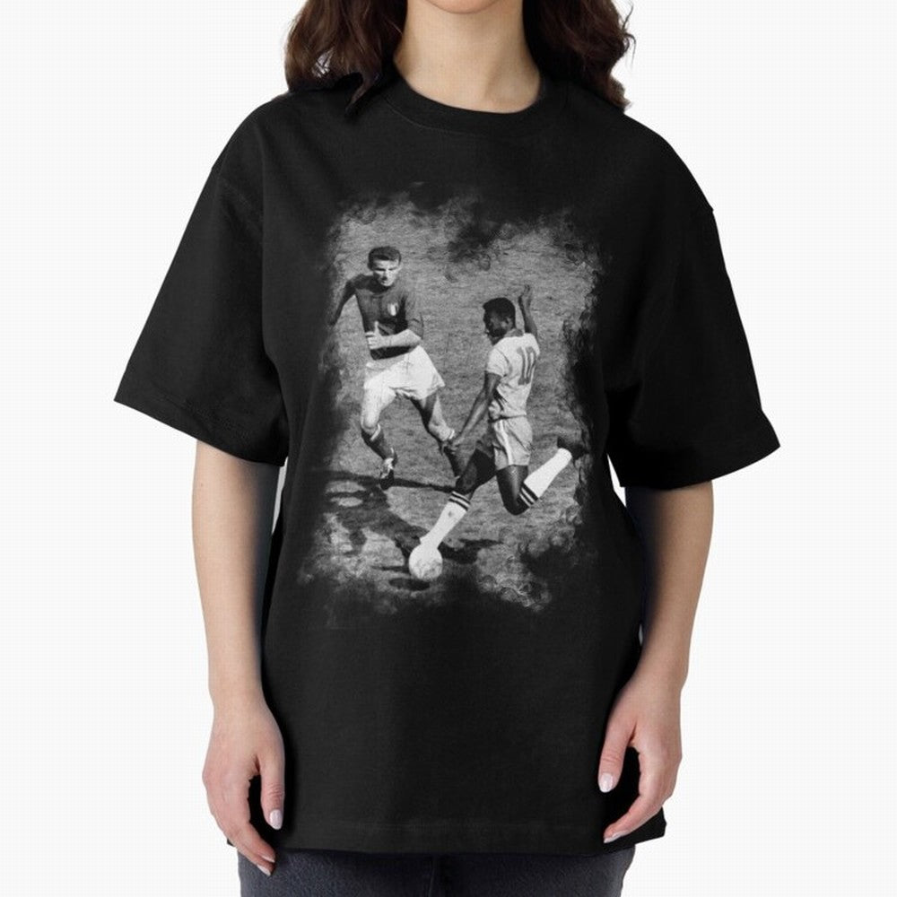 Pele Oversized T-Shirt Show Fan Pride Across FIFA World Cup 2026 Group Stage for Fans of Messi and Spain and Netherlands, Bringing Global Supporter Spirit, Legendary Goals, National Colors and Tournament Celebration; Ideal for Football Dads,