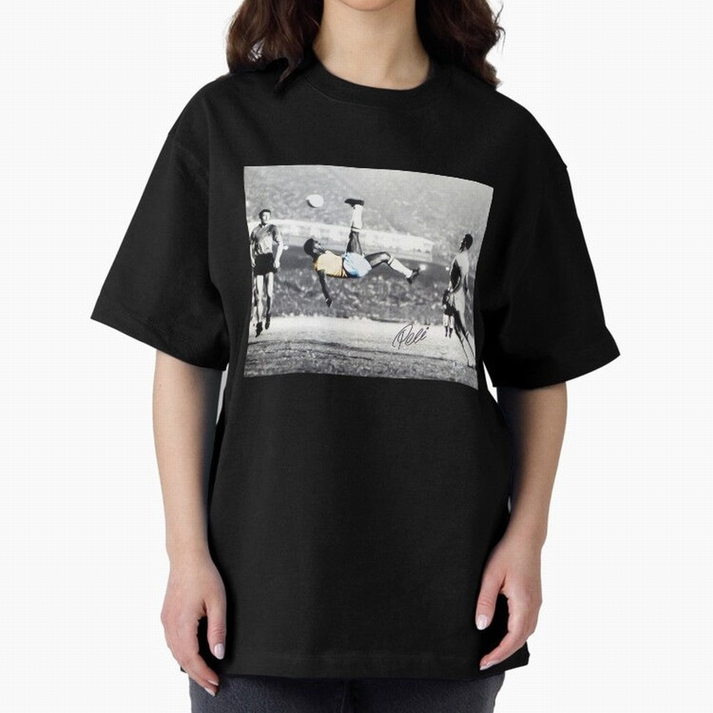 Classic Pele Bicycle Kick Legend1 Oversized T-Shirt Turn Football Passion into FIFA World Cup 2026 Spirit, Centered on Argentina, France and Brazil, Neymar, Global Supporter Spirit, Legendary Goals, National Colors and Tournament Celebration; Made