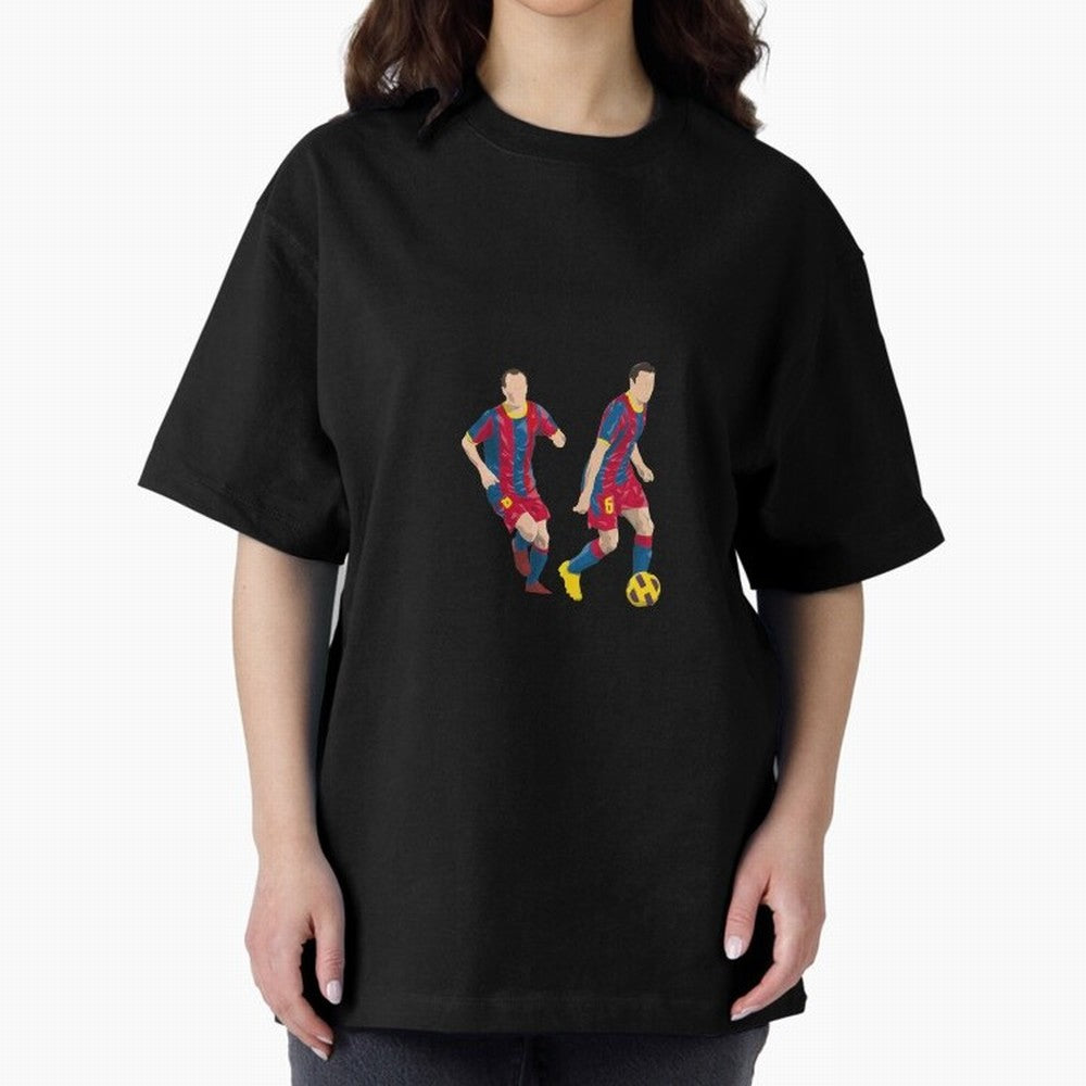 Andres Iniesta and Xavi Minimalist Oversized T-Shirt Discover Global Football Passion for FIFA World Cup 2026 Group Stage, Centered on Neymar, Haaland and Cristiano Ronaldo, Argentina, Match Day Excitement, Supporter Culture, Golden Goals and