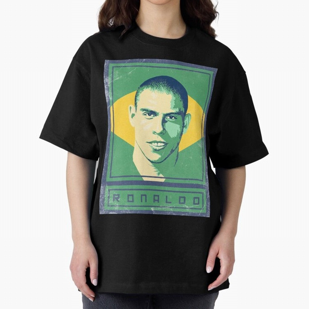Ronaldo Brasil Oversized T-Shirt Bring Legendary Rivalry Energy to Global Football Passion for FIFA World Cup 2026 USA Canada Mexico, Centered on Messi, Neymar and Mbappe, France, Vintage Soccer Flavor, Modern Football Stars, National Flags and
