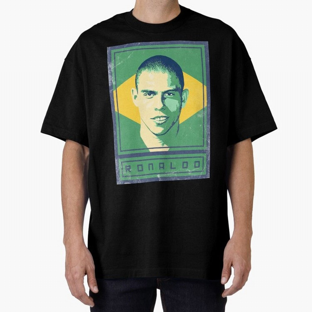 Ronaldo Brasil Oversized T-Shirt Bring Legendary Rivalry Energy to Global Football Passion for FIFA World Cup 2026 USA Canada Mexico, Centered on Messi, Neymar and Mbappe, France, Vintage Soccer Flavor, Modern Football Stars, National Flags and
