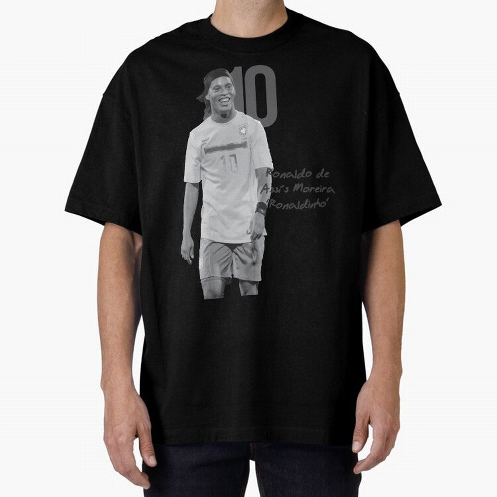 Ronaldo de Assis Moreira Ronaldinho Oversized T-Shirt Stand with FIFA World Cup 2026 USA Canada Mexico for Fans of Mbappe and Neymar and France, Bringing Fan Favorite Moments, National Team Passion, Big Match Drama and Soccer History; Perfect for