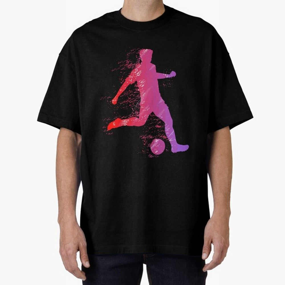Soccer Player Shoot Oversized T-Shirt Support Global Football Passion for FIFA World Cup 2026, Featuring Cristiano Ronaldo, Spain and Netherlands, Soccer Culture, Superstar Moments, National Team Dreams and Competitive Fire; Perfect for Fans,