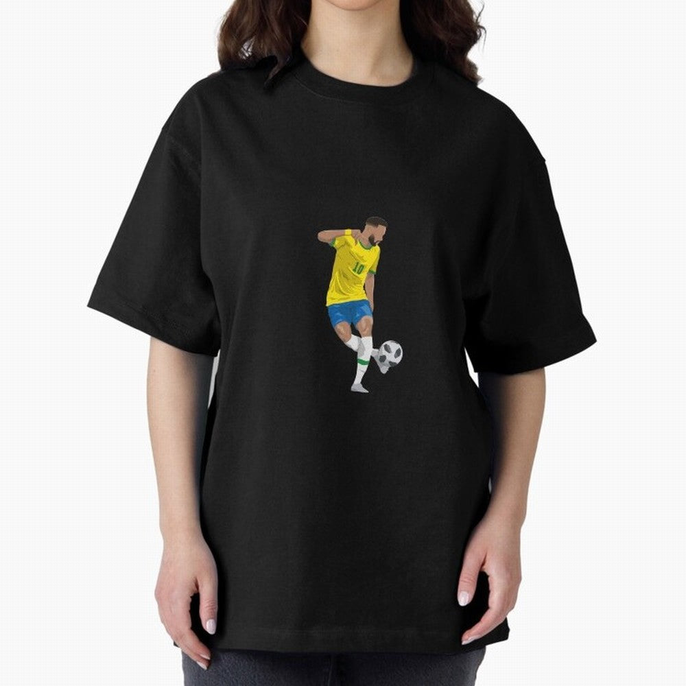 Neymar JR Minimalist Oversized T-Shirt Enjoy the Biggest Football Party of Global Football Passion for FIFA World Cup 2026 USA Canada Mexico, Highlighting Mbappe, Argentina, Vintage Soccer Flavor, Modern Football Stars, National Flags and Final