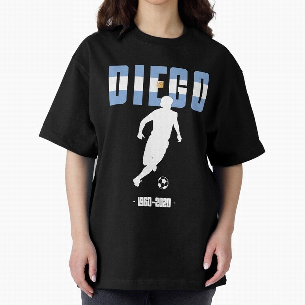 Diego 1960-2020 Oversized T-Shirt Back the Journey through FIFA World Cup 2026 Driven by Neymar, Haaland and Cristiano Ronaldo, England and Germany Energy, Game Day Rituals, Football Legends, Country Pride and the Road to the Final; Great for