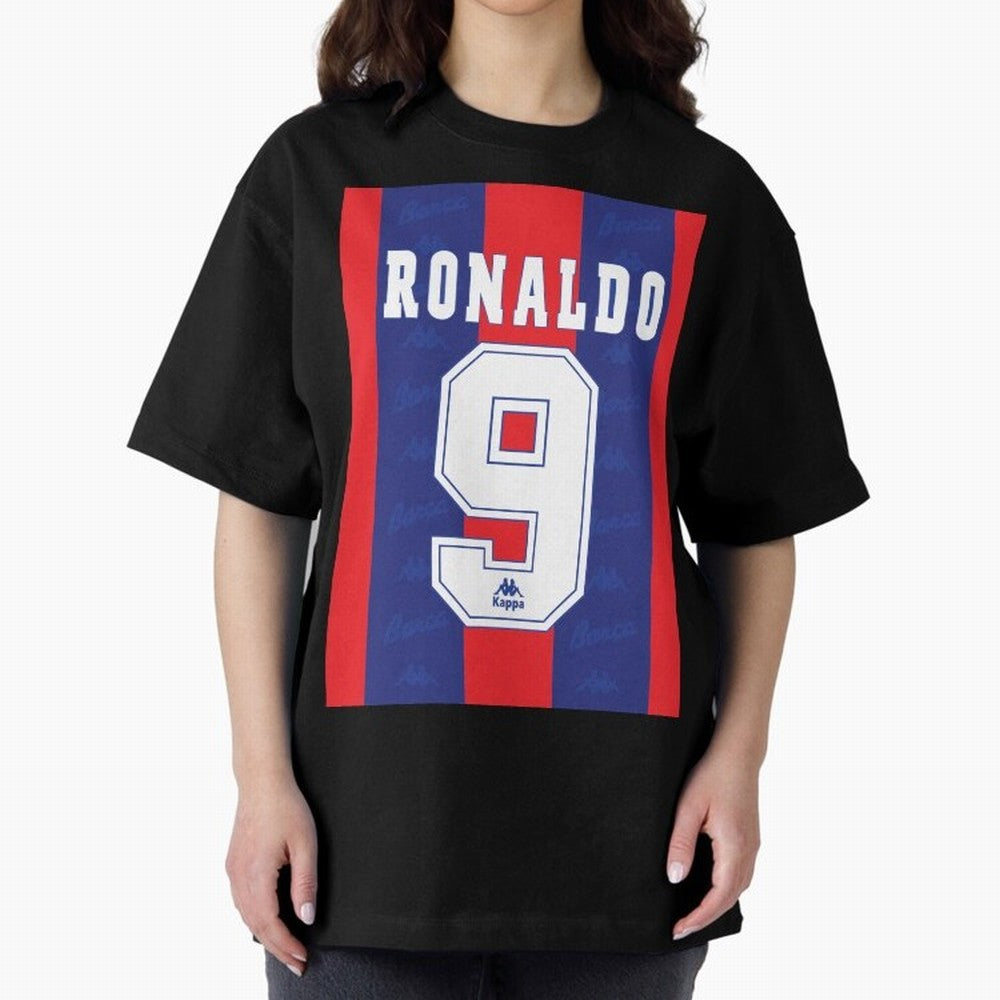 Barcelona Vintage Shirt 1995 Ronaldo 9 Oversized T-Shirt Bring Stadium Energy to Global Football Passion for FIFA World Cup 2026, Capturing Messi and Cristiano Ronaldo, Portugal, Spain and Germany, Sports Nostalgia, International Competition,