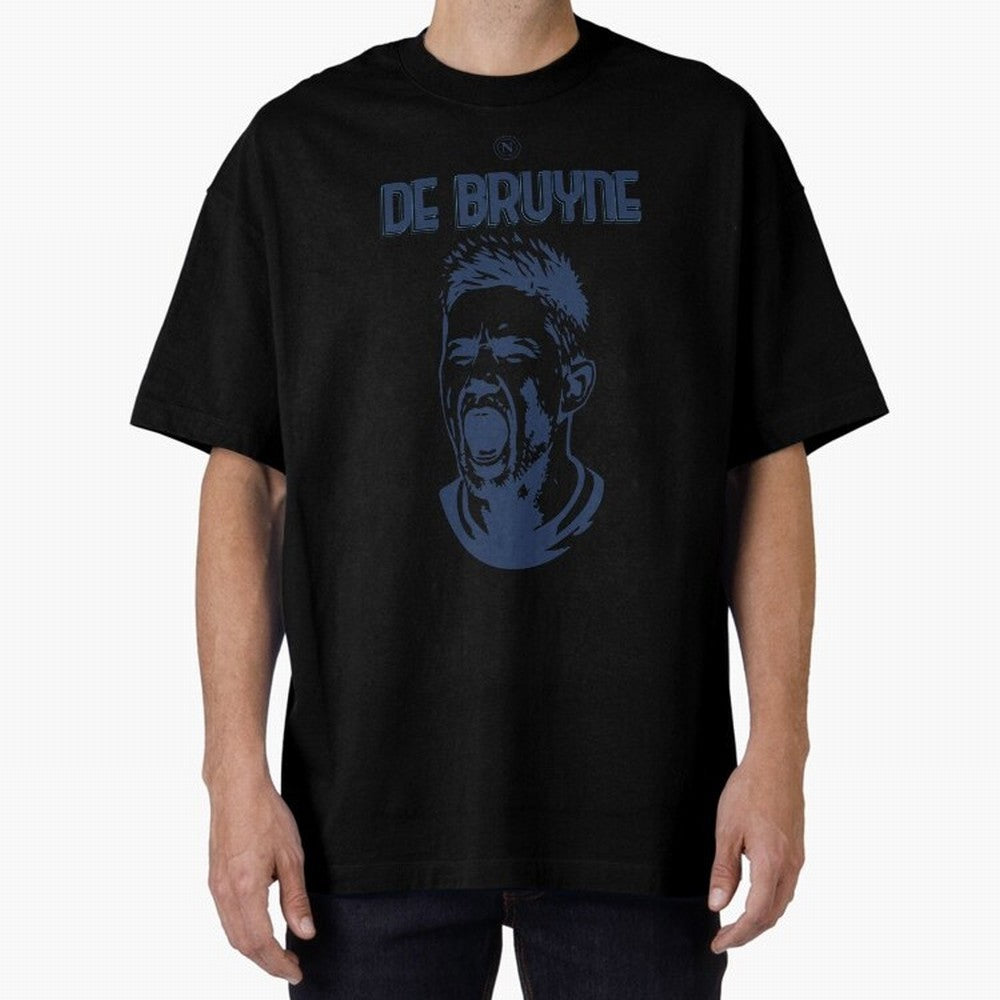 SSC NAPOLI KEVIN DE BRUYNE Oversized T-Shirt Show Support during Global Football Passion for FIFA World Cup 2026 Group Stage, Highlighting Messi and Cristiano Ronaldo, Brazil, Retro Football Energy, Iconic Rivalries, Trophy Chase Drama and Stadium