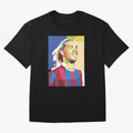 Ronaldinho in Pop Art Portrait Style Oversized T-Shirt Celebrate Football Heritage in FIFA World Cup 2026 Group Stage Made for Messi, CR7 and Mbappe, Brazil, Portugal and Argentina Energy, Champion Mindset, Group Stage Buzz, Knockout Tension and