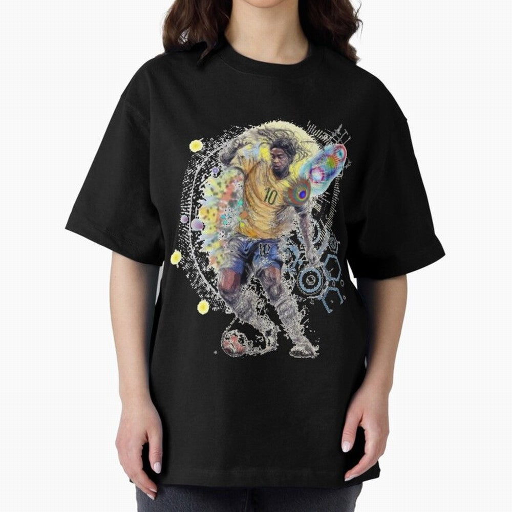 Ronaldin Football Player Oversized T-Shirt Back Your Heroes with FIFA World Cup 2026 Group Stage Connected to Haaland, Brazil Energy, Soccer Culture, Superstar Moments, National Team Dreams and Competitive Fire; Ideal for Fans Who Follow Messi,