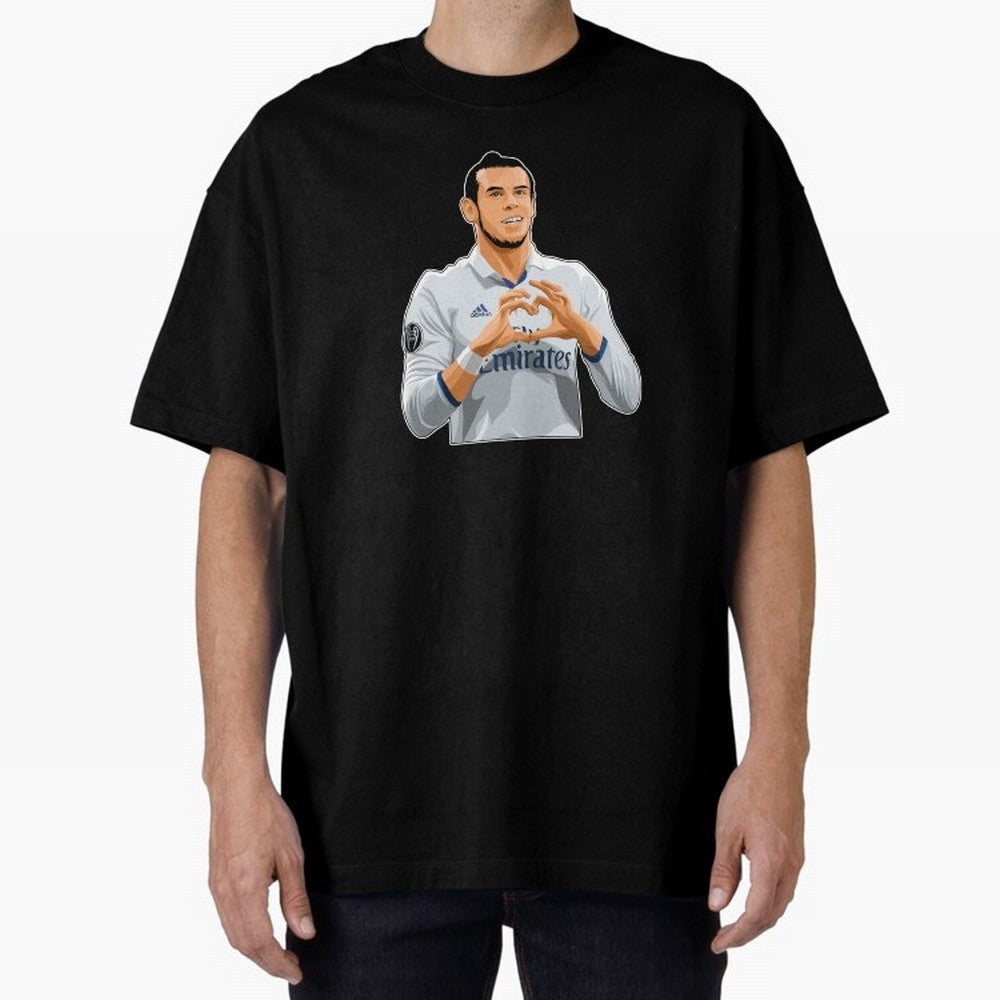 Gareth Bale Love Sign Celebration Oversized T-Shirt Elevate Global Football Passion for FIFA World Cup 2026 Group Stage, Featuring Messi, CR7 and Mbappe, England, Match Day Excitement, Supporter Culture, Golden Goals and Global Football Passion;