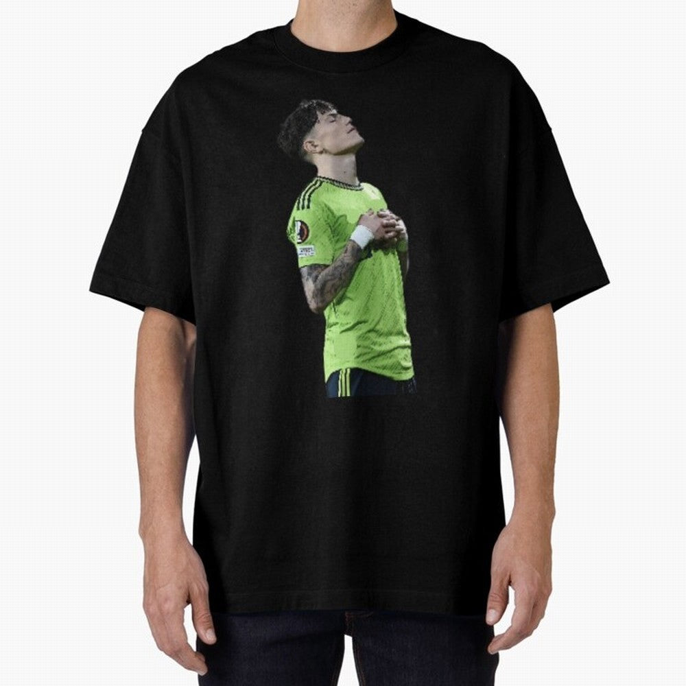 Garnacho Inner Peace Celebration Oversized T-Shirt Enjoy the Biggest Football Party of FIFA World Cup 2026 USA Canada Mexico for Fans of Messi and Argentina and Brazil, Bringing Sports Nostalgia, International Competition, Famous Players and