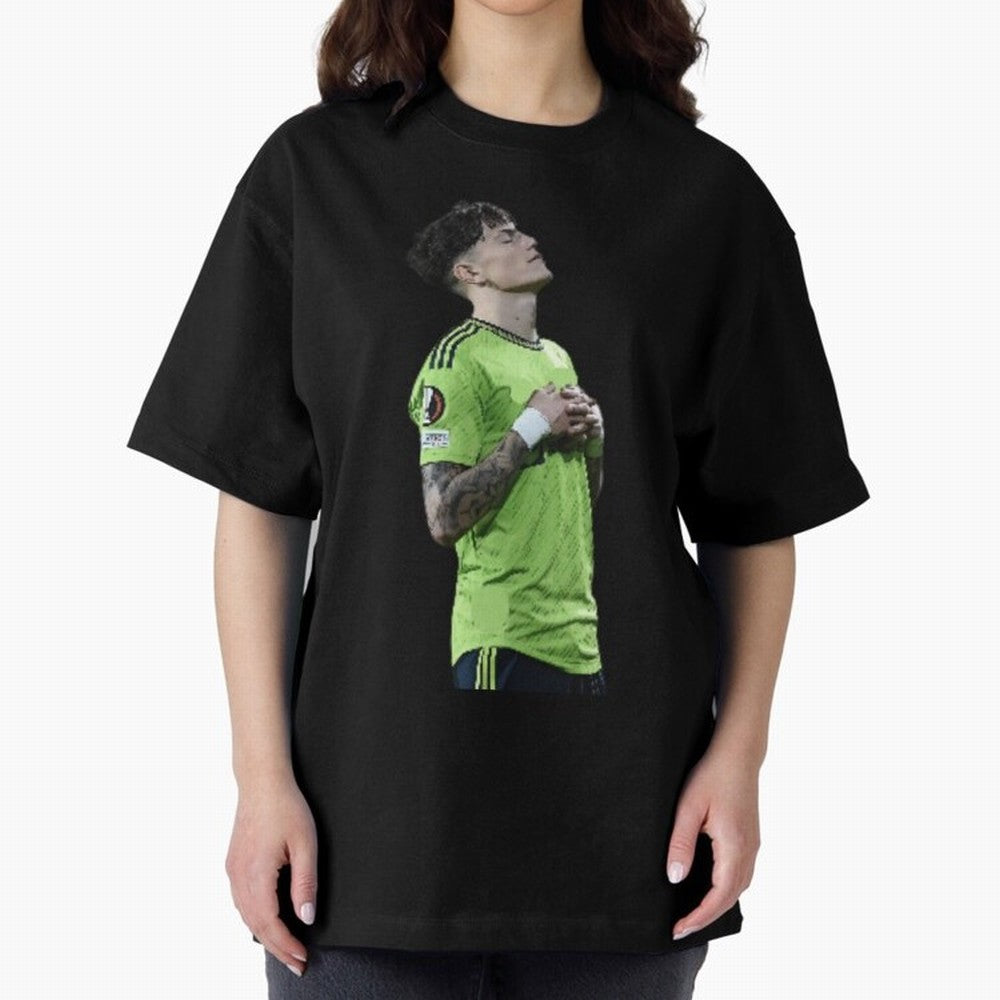 Garnacho Inner Peace Celebration Oversized T-Shirt Enjoy the Biggest Football Party of FIFA World Cup 2026 USA Canada Mexico for Fans of Messi and Argentina and Brazil, Bringing Sports Nostalgia, International Competition, Famous Players and