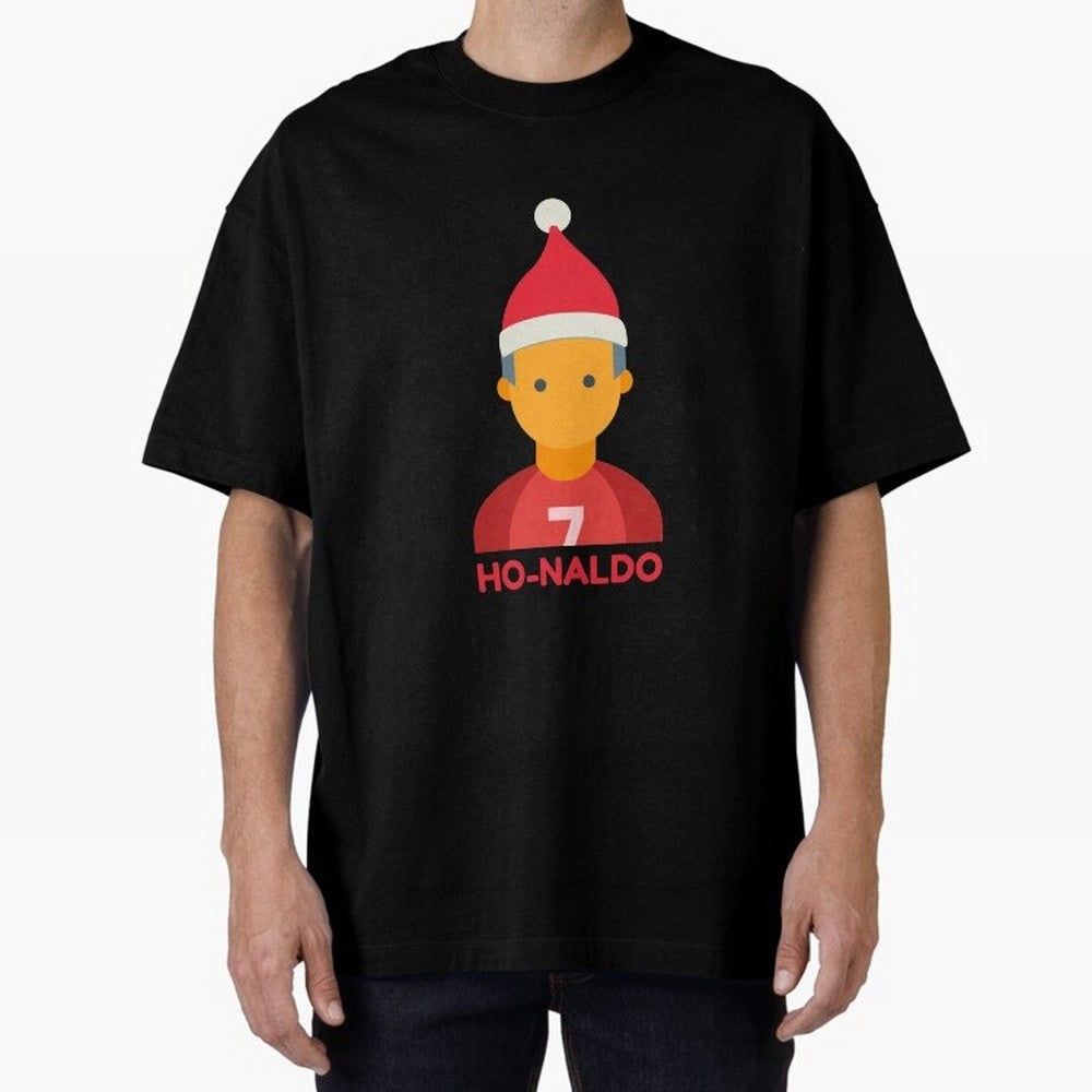 HO-NALDO - Funny Ronaldo Christmas Oversized T-Shirt Celebrate Global Football Passion for FIFA World Cup 2026 Group Stage, Capturing CR7 and Messi, England, Supporter Pride, Iconic Celebrations, Legendary Names and Global Match Day Energy; Great