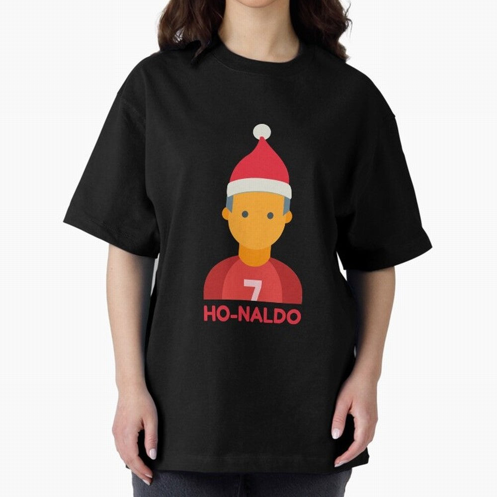 HO-NALDO - Funny Ronaldo Christmas Oversized T-Shirt Celebrate Global Football Passion for FIFA World Cup 2026 Group Stage, Capturing CR7 and Messi, England, Supporter Pride, Iconic Celebrations, Legendary Names and Global Match Day Energy; Great
