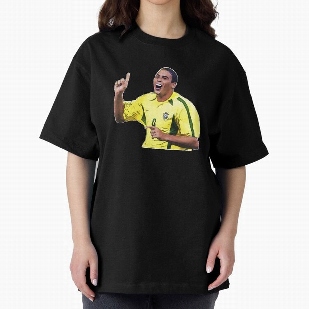 Ronaldo R9 - Brazil Oversized T-Shirt Bring Retro Soccer Energy to FIFA World Cup 2026 USA Canada Mexico Spirit, Inspired by Portugal, Spain and Germany, Mbappe and Neymar, Soccer Culture, Superstar Moments, National Team Dreams and Competitive