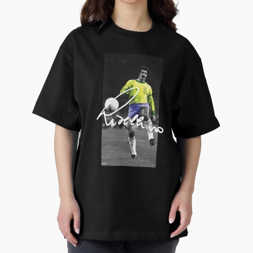 Rivelino FOOTBALL LEGENDS Oversized T-Shirt Bring Champion Energy into FIFA World Cup 2026 Group Stage with Haaland, Brazil Energy, Stadium Chants, National Pride, Trophy Dreams and Unforgettable Football Memories; Perfect for People Who Love
