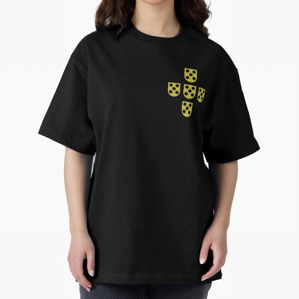 Golden Quinas Portugal Oversized T-Shirt Embrace FIFA World Cup 2026 Highlighting CR7, Brazil, Portugal and Argentina Energy, Worldwide Fan Energy, Dramatic Goals, Stadium Lights and Championship Celebrations; Perfect for Fans, Collectors, Family