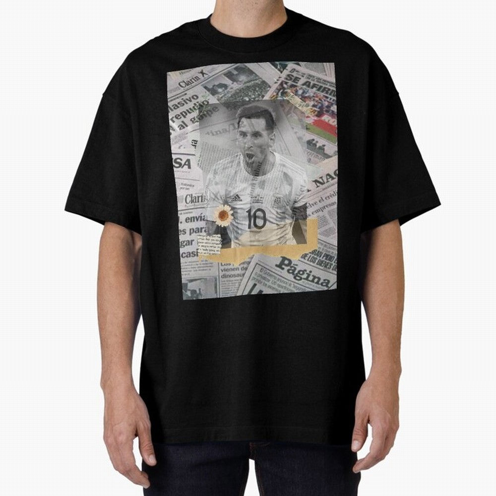 Lionel Messi The Greatest Oversized T-Shirt Honor Football Greatness during FIFA World Cup 2026 Group Stage for Fans of Messi, CR7 and Mbappe and Portugal, Bringing Vintage Soccer Flavor, Modern Football Stars, National Flags and Final Night