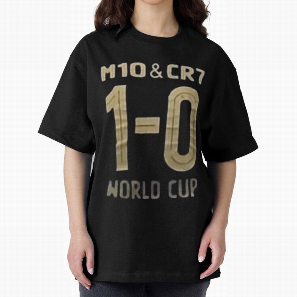 m10 and cr7 1-0 world cup football Classic T-Shirt Create the FIFA World Cup 2026 Group Stage Journey through CR7 and Messi Highlights, France Pride, Champion Mindset, Group Stage Buzz, Knockout Tension and Passionate Fan Culture; Perfect for Fans,