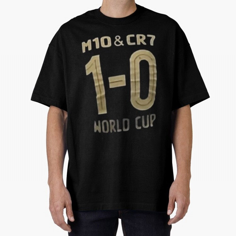 m10 and cr7 1-0 world cup football Classic T-Shirt Create the FIFA World Cup 2026 Group Stage Journey through CR7 and Messi Highlights, France Pride, Champion Mindset, Group Stage Buzz, Knockout Tension and Passionate Fan Culture; Perfect for Fans,