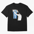 Art Messi Illustration Classic T-Shirt Experience Match Day Hype around FIFA World Cup 2026 USA Canada Mexico, CR7 and Messi, Brazil, Portugal and Argentina, Retro Football Energy, Iconic Rivalries, Trophy Chase Drama and Stadium Atmosphere;