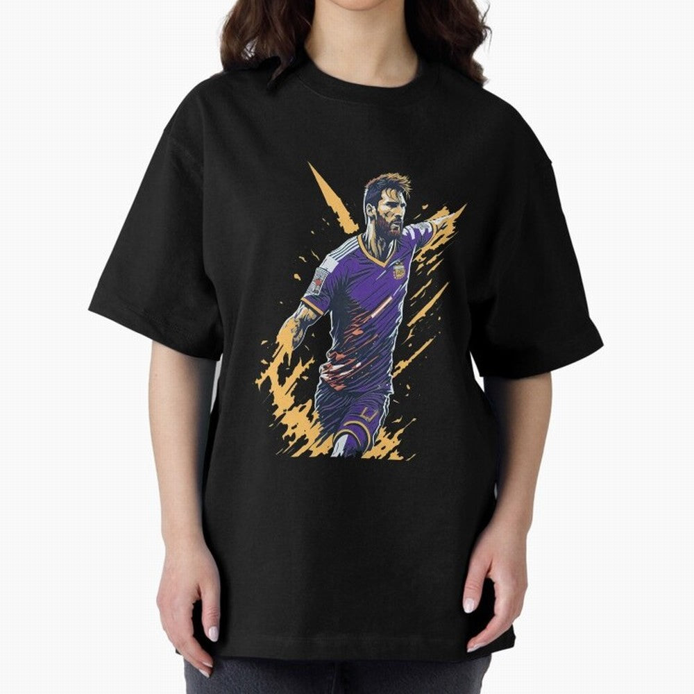 Lionel Messi splash art Active T-Shirt Relive Legendary Nights from FIFA World Cup 2026 Group Stage Made for Messi, Neymar and Mbappe, Argentina and Brazil Energy, Worldwide Fan Energy, Dramatic Goals, Stadium Lights and Championship Celebrations;
