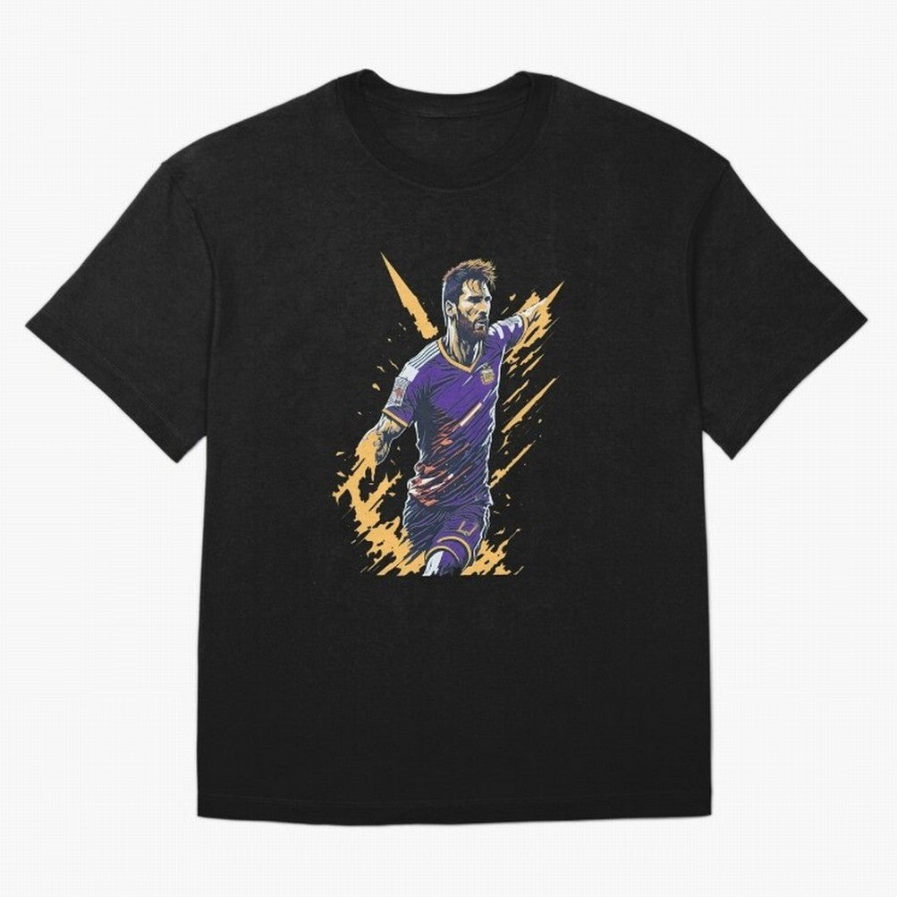 Lionel Messi splash art Active T-Shirt Relive Legendary Nights from FIFA World Cup 2026 Group Stage Made for Messi, Neymar and Mbappe, Argentina and Brazil Energy, Worldwide Fan Energy, Dramatic Goals, Stadium Lights and Championship Celebrations;