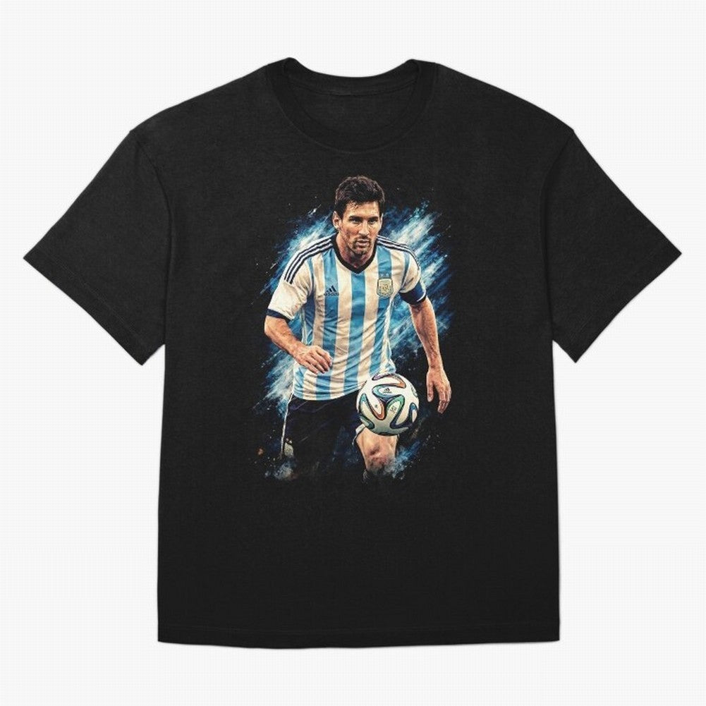 Messi Football Legend Pride Classic T-Shirt Carry the Colors and Pride of Global Football Passion for FIFA World Cup 2026, Celebrating Messi, Brazil, Portugal and Argentina, Vintage Soccer Flavor, Modern Football Stars, National Flags and Final
