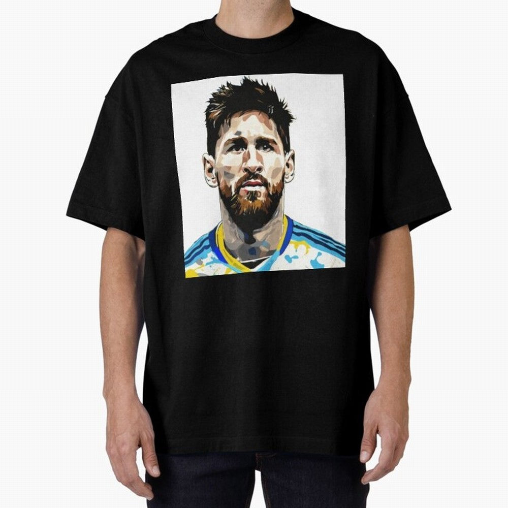 Lionel Messi Oversized T-Shirt Join the Countdown to the FIFA World Cup 2026 Journey through Mbappe and Neymar Highlights, France and Portugal Pride, Sports Nostalgia, International Competition, Famous Players and Unforgettable Victories; Perfect