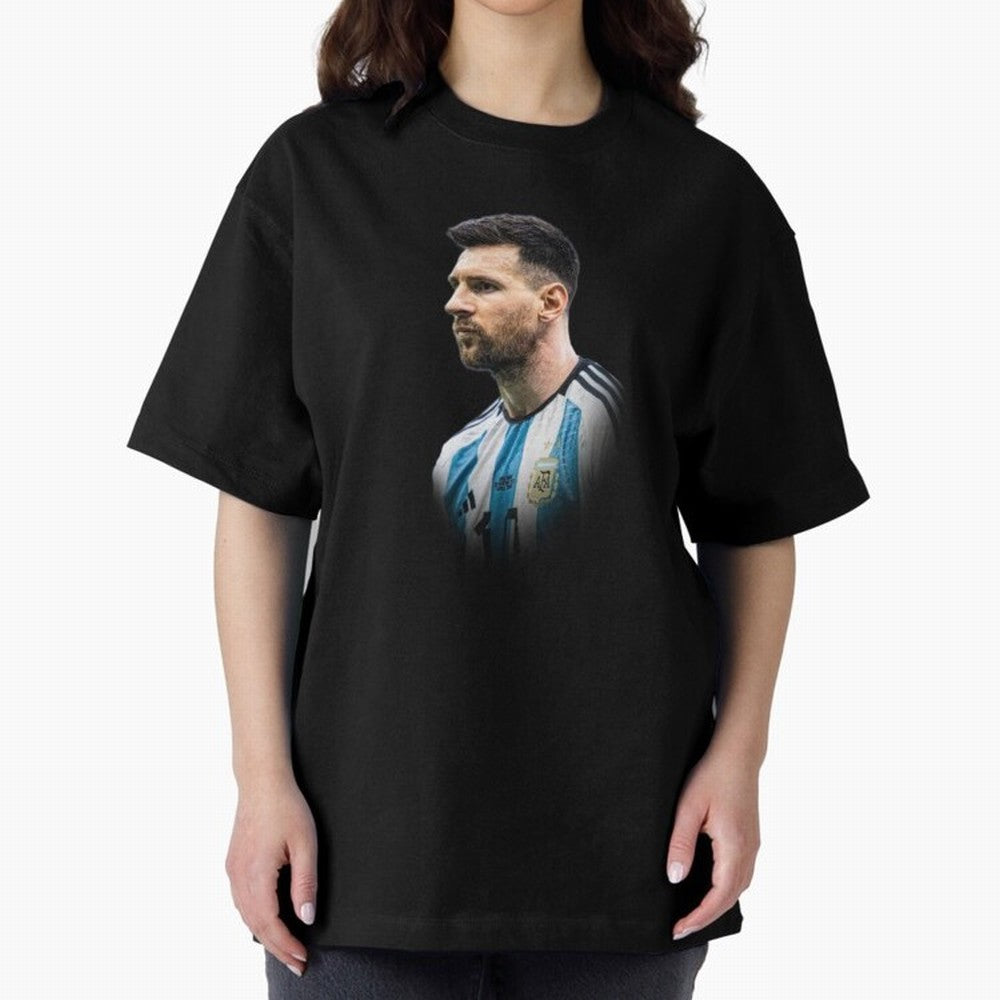 Lionel Messi Oversized T-Shirt Join Match Day Hype around FIFA World Cup 2026, Cristiano Ronaldo, Haaland and CR7, England, Retro Football Energy, Iconic Rivalries, Trophy Chase Drama and Stadium Atmosphere; Great for Watch Parties, Sports Bars,