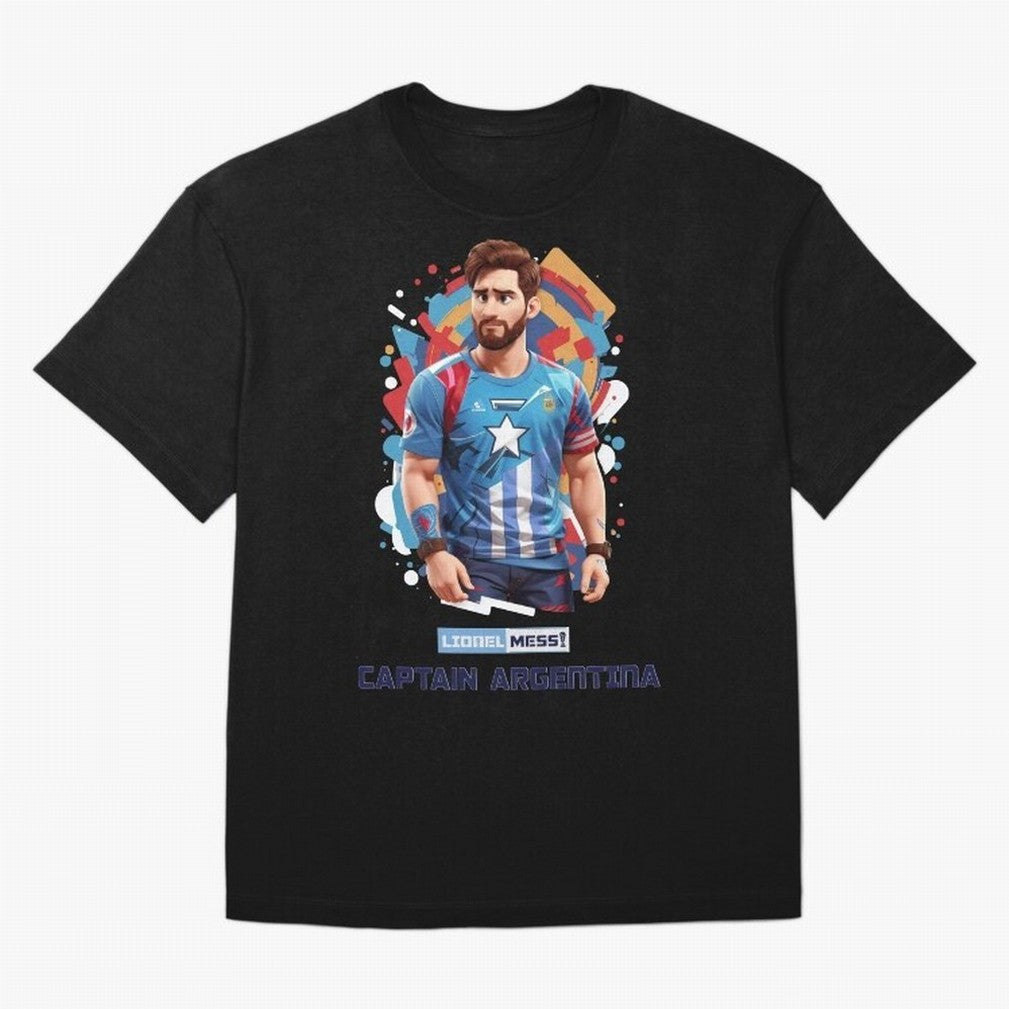 Lionel Messi Captain Argentina Oversized T-Shirt Support the Legends of Global Football Passion for FIFA World Cup 2026 USA Canada Mexico, Highlighting Haaland, England, Supporter Pride, Iconic Celebrations, Legendary Names and Global Match Day