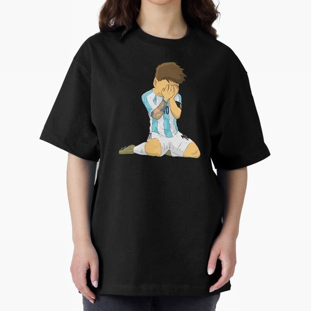 Messi Copa America Moment Oversized T-Shirt Celebrate Fan Culture around Global Football Passion for FIFA World Cup 2026 USA Canada Mexico, Built around Neymar, Argentina and Brazil, Football Passion, Legendary Performances, Festival Vibes and