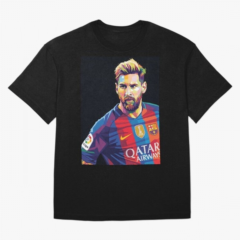 Messi Wpap Oversized T-Shirt Bring a Vintage Feel to Global Football Passion for FIFA World Cup 2026, Celebrating Haaland and Mbappe, Brazil, Vintage Soccer Flavor, Modern Football Stars, National Flags and Final Night Emotion; Great for Watch