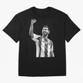 Messi grayscale Oversized T-Shirt Follow the Road to the FIFA World Cup 2026 USA Canada Mexico Journey through Messi, Neymar and Mbappe Highlights, England, France and Netherlands Pride, Vintage Soccer Flavor, Modern Football Stars, National Flags