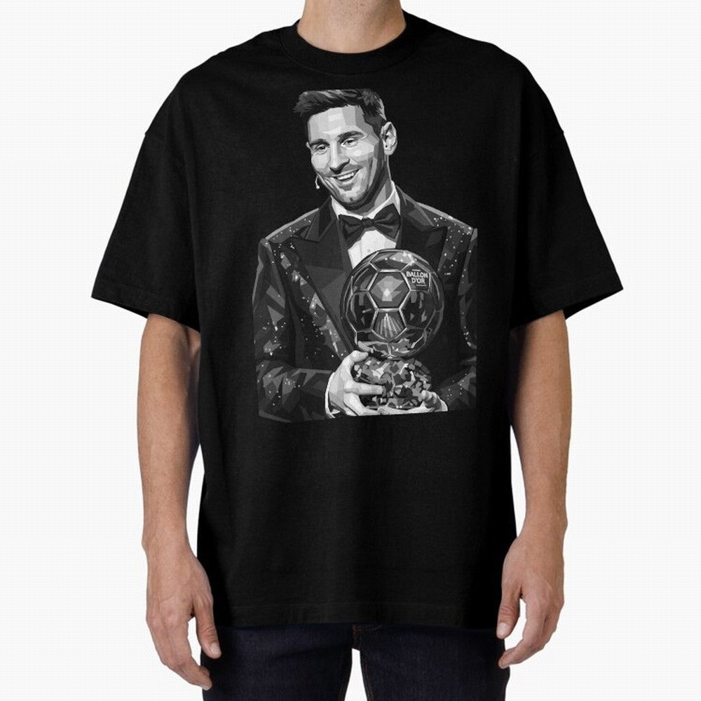 Messi grayscale Oversized T-Shirt Follow the Final Road of the FIFA World Cup 2026 Group Stage Journey through Mbappe and Neymar Highlights, England Pride, Classic Soccer Heritage, Championship Pressure, Fan Loyalty and International Pride; Ideal
