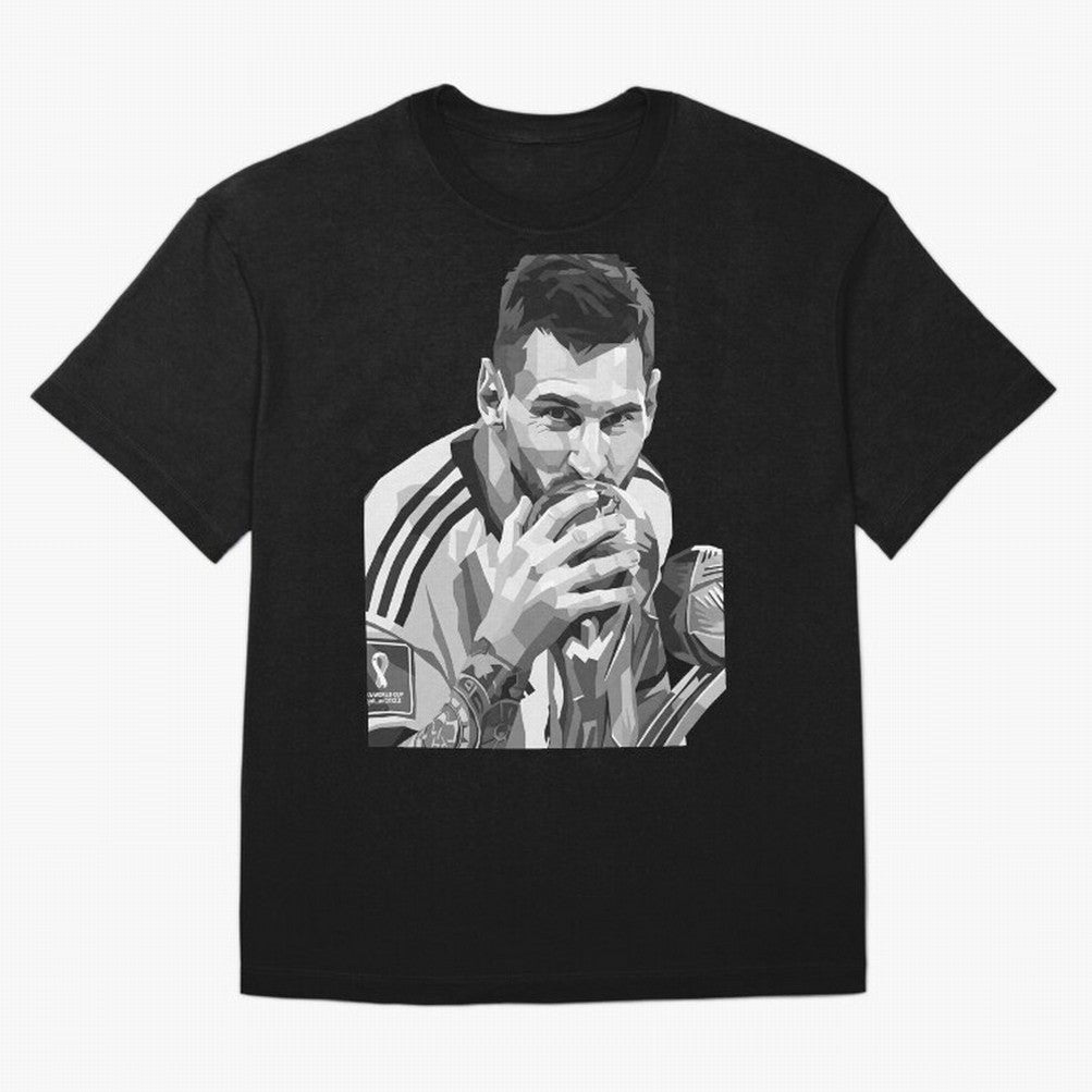 Messi grayscale Oversized T-Shirt Celebrate Football Dreams Across FIFA World Cup 2026 Group Stage Celebrating Neymar, Haaland and Cristiano Ronaldo, Brazil, Portugal and Argentina Energy, Football Festival Excitement, Trophy Ambitions, Country