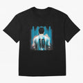 Lionel Messi Oversized T-Shirt Bring a Champion Mindset to the FIFA World Cup 2026 Journey through Messi and Cristiano Ronaldo Highlights, Argentina Pride, Vintage Soccer Flavor, Modern Football Stars, National Flags and Final Night Emotion; Ideal
