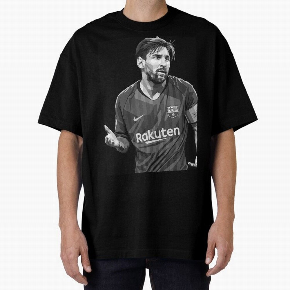 Messi grayscale Oversized T-Shirt Mark FIFA World Cup 2026 USA Canada Mexico Driven by Mbappe and Neymar, France Energy, Global Supporter Spirit, Legendary Goals, National Colors and Tournament Celebration; Ideal for Fans Who Follow Messi,