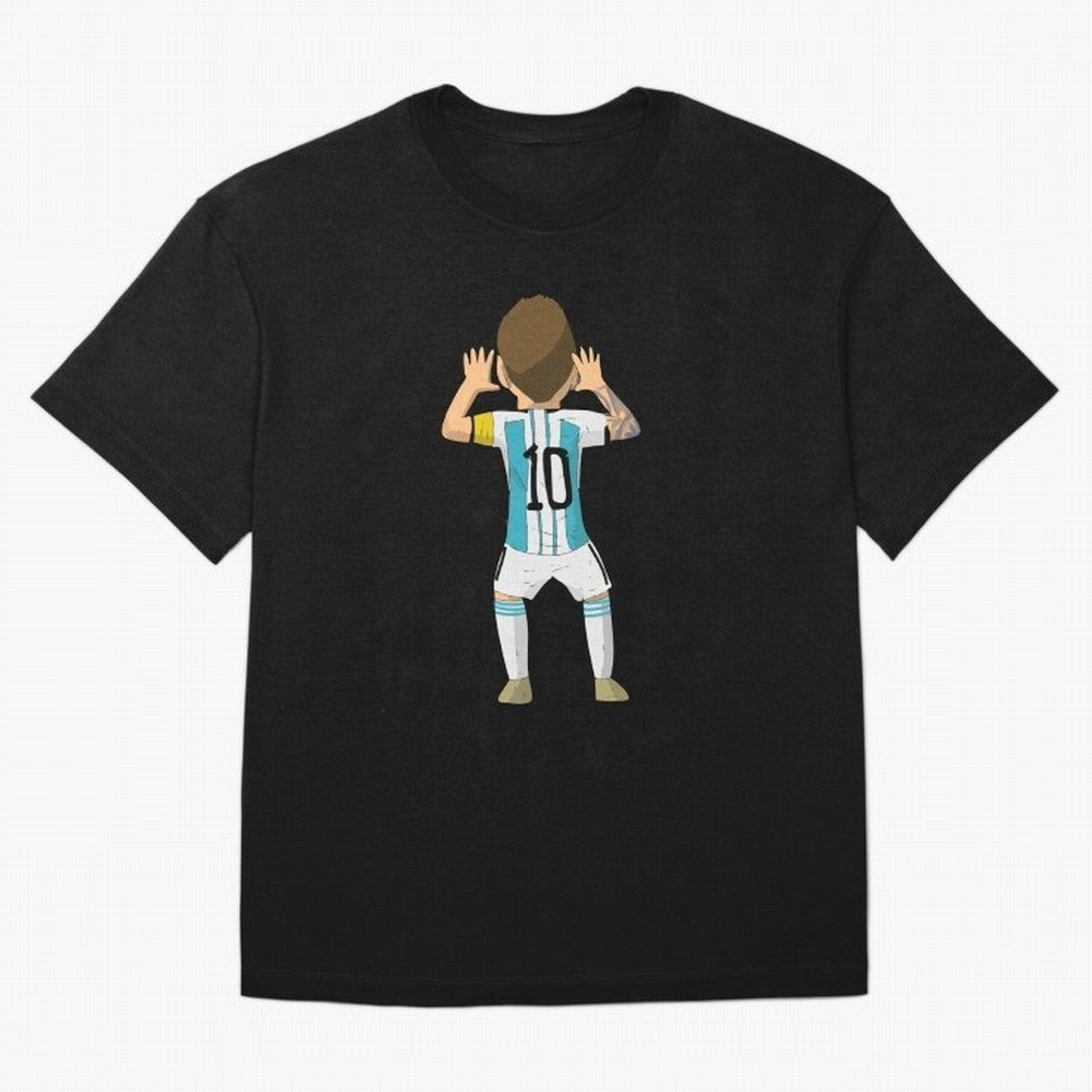 Cartoon Illustration Messi vs Netherlands World Cup Qatar 2022 Classic T-Shirt Honor the Football Icons of FIFA World Cup 2026 for Fans of Cristiano Ronaldo and Germany, Bringing Football Festival Excitement, Trophy Ambitions, Country Rivalries and