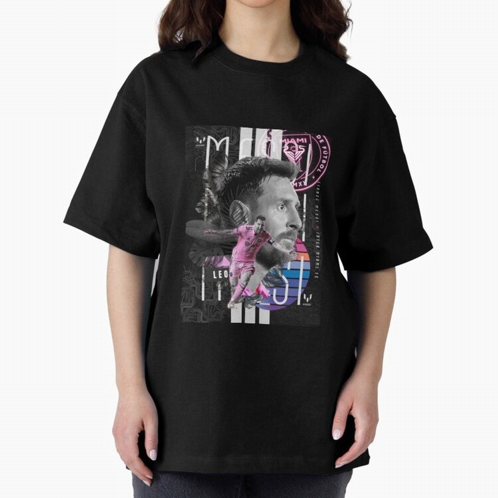Inter Miami FC Messi Oversized T-Shirt Share the Excitement of FIFA World Cup 2026 Spirit, Highlighting Portugal, Spain and Germany, Mbappe, Match Day Excitement, Supporter Culture, Golden Goals and Global Football Passion; Perfect for People Who