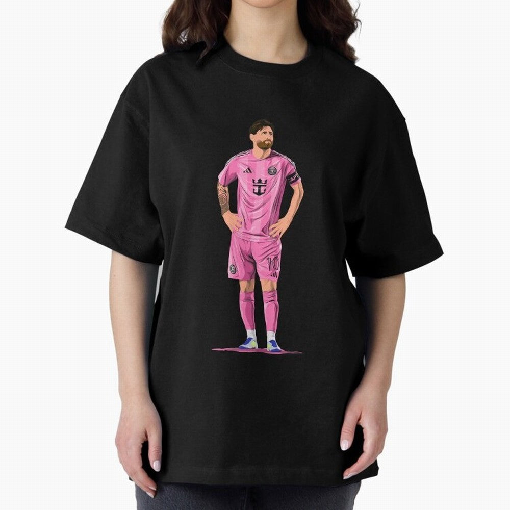Lionel Messi Vector Oversized T-Shirt Cheer through Every Moment of Global Football Passion for FIFA World Cup 2026 Group Stage, Built around CR7, England, Championship Spirit, Famous Goals, Roaring Crowds and International Football Unity; Ideal