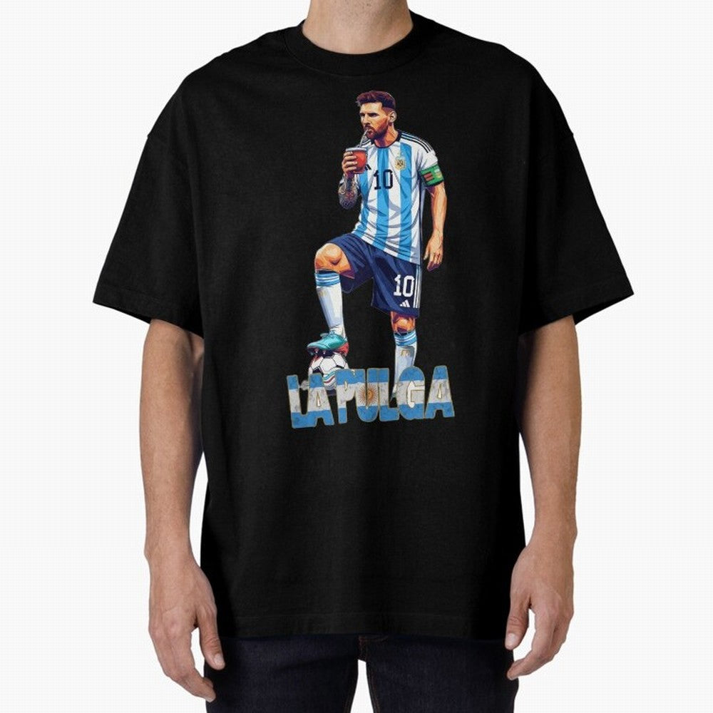 Argentina World Champs Messi Number Oversized T-Shirt Back Your Heroes with FIFA World Cup 2026 USA Canada Mexico Spirit, Made for Portugal, Spain and Germany, Haaland and Mbappe, Stadium Chants, National Pride, Trophy Dreams and Unforgettable