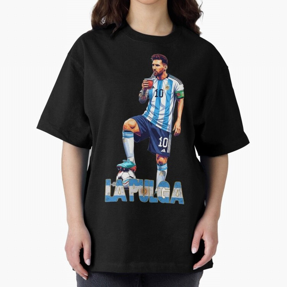 Argentina World Champs Messi Number Oversized T-Shirt Back Your Heroes with FIFA World Cup 2026 USA Canada Mexico Spirit, Made for Portugal, Spain and Germany, Haaland and Mbappe, Stadium Chants, National Pride, Trophy Dreams and Unforgettable
