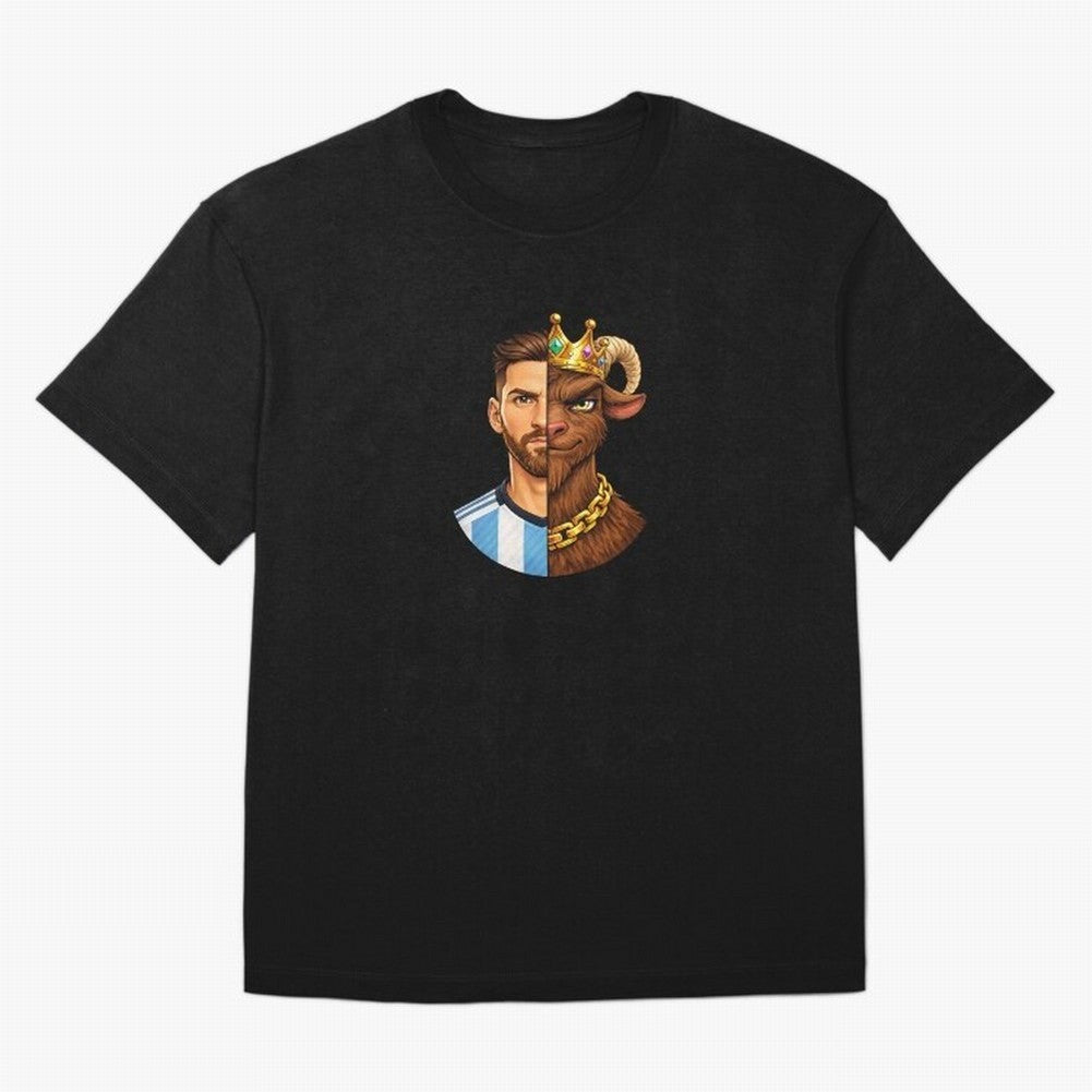 Half Man Half GOAT - Lionel Messi Oversized T-Shirt Show Your Tournament Heart for Match Day Hype around FIFA World Cup 2026, Mbappe and Neymar, Portugal, Spain and Germany, Tournament Hype, Historic Matchups, Family Viewing Parties and Global