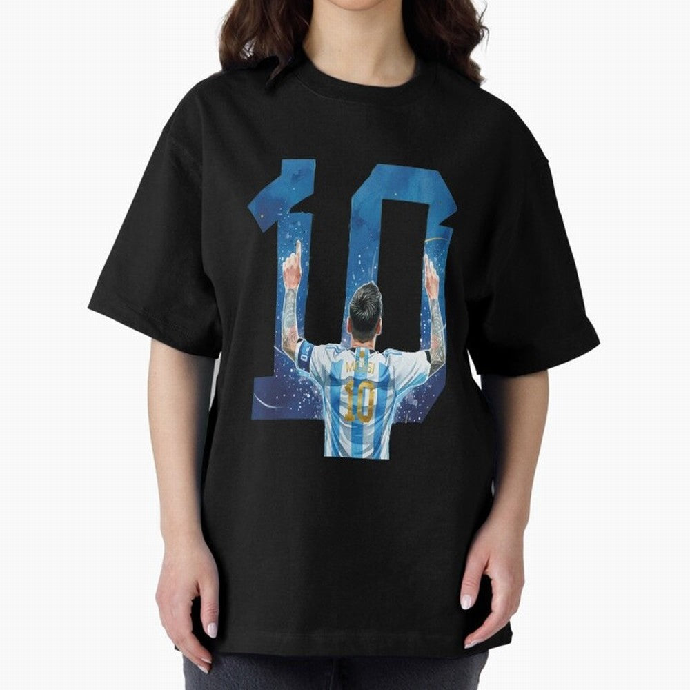 Messi 10 Argentina Oversized T-Shirt Celebrate the Next Chapter of FIFA World Cup 2026 for Fans of Haaland and Mbappe and France and Portugal, Bringing Champion Mindset, Group Stage Buzz, Knockout Tension and Passionate Fan Culture; Great for