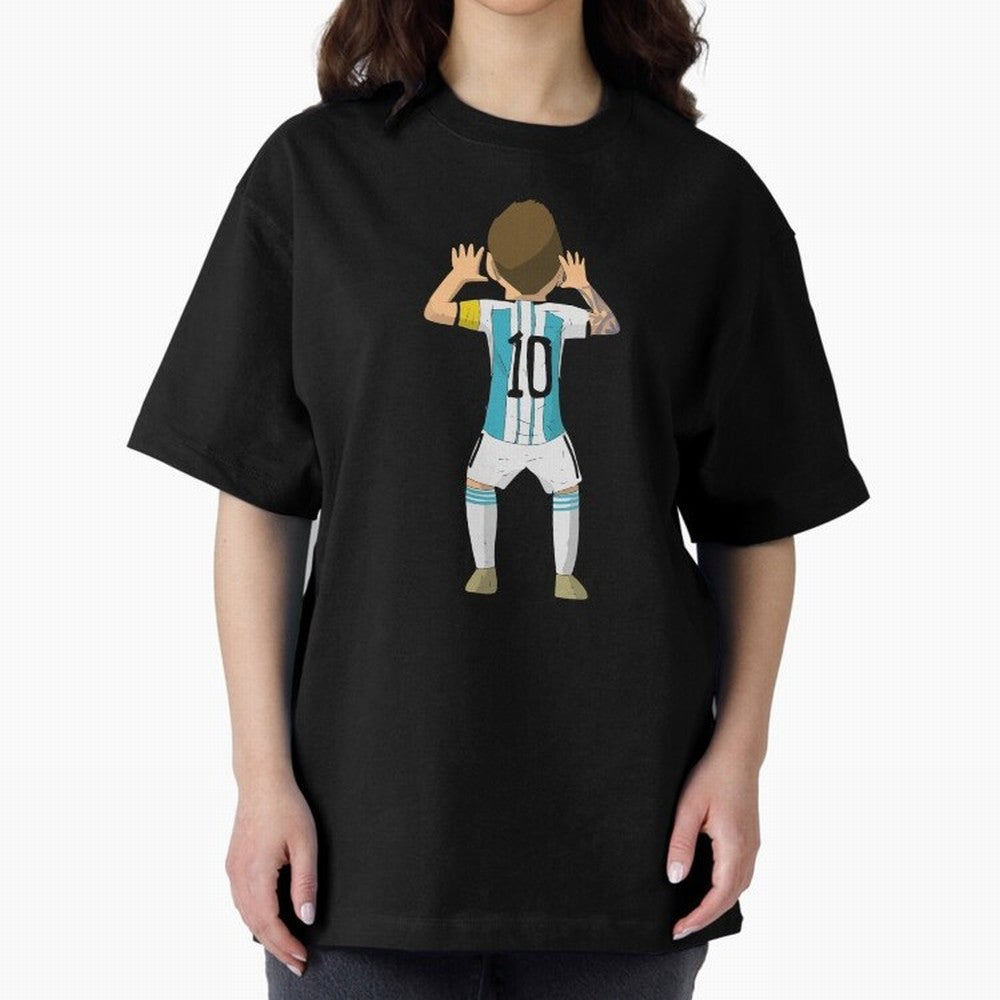 Cartoon Illustration Messi vs Netherlands World Cup Qatar 2022 Oversized T-Shirt Remember Match Day Hype around FIFA World Cup 2026 Group Stage, CR7 and Messi, Argentina and Brazil, Tournament Hype, Historic Matchups, Family Viewing Parties and