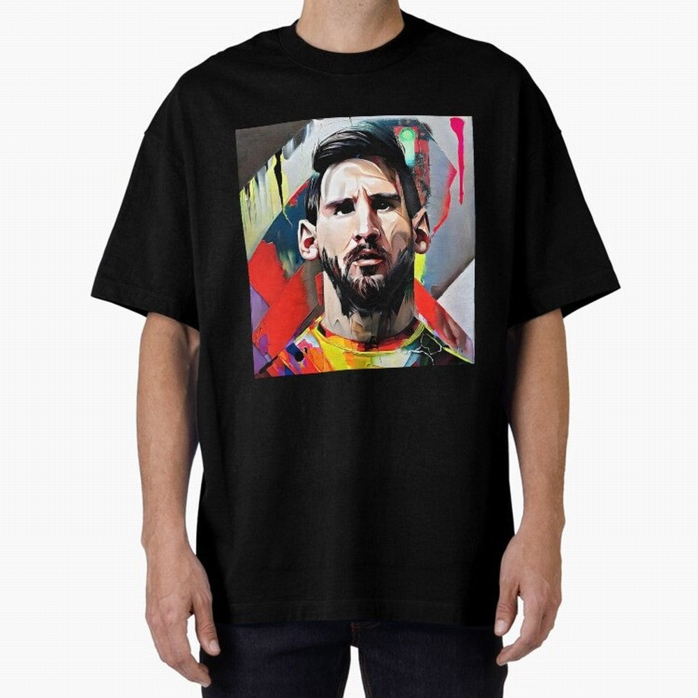 Billboard with Messi Boxy T-Shirt Celebrate Rivalries and Pride in Match Day Hype around FIFA World Cup 2026 Group Stage, Mbappe and Neymar, Brazil, Sports Nostalgia, International Competition, Famous Players and Unforgettable Victories; Ideal for