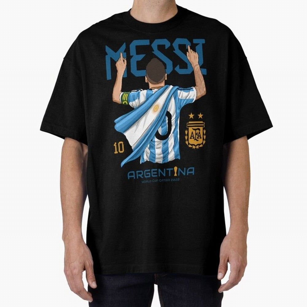 The King Leo Messi Legend Oversized T-Shirt Celebrate Every Goal in Match Day Hype around FIFA World Cup 2026 USA Canada Mexico, Messi, Neymar and Mbappe, Spain and Netherlands, Supporter Pride, Iconic Celebrations, Legendary Names and Global Match