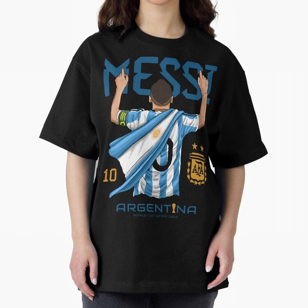 The King Leo Messi Legend Oversized T-Shirt Celebrate Every Goal in Match Day Hype around FIFA World Cup 2026 USA Canada Mexico, Messi, Neymar and Mbappe, Spain and Netherlands, Supporter Pride, Iconic Celebrations, Legendary Names and Global Match